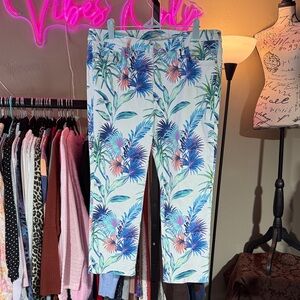 Tommy Bahama Floral Ankle Pants - Blue and Green 31x24